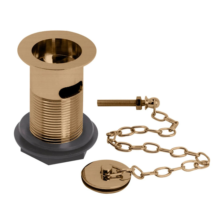 BC Designs Traditional Brass Slotted Basin Waste with Plug and Link Chain