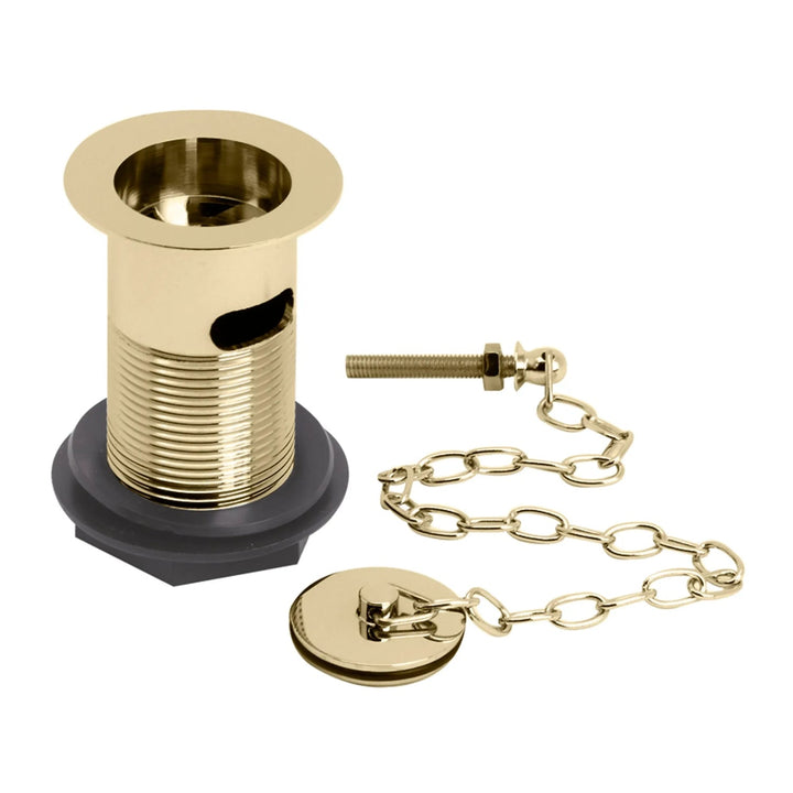 BC Designs Traditional Brass Slotted Basin Waste with Plug and Link Chain
