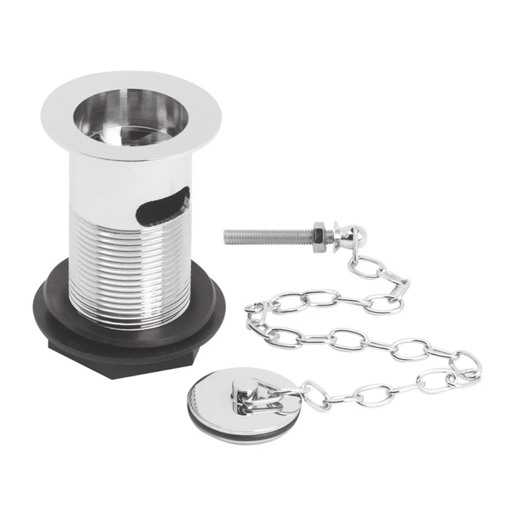 BC Designs Traditional Brass Slotted Basin Waste with Plug and Link Chain