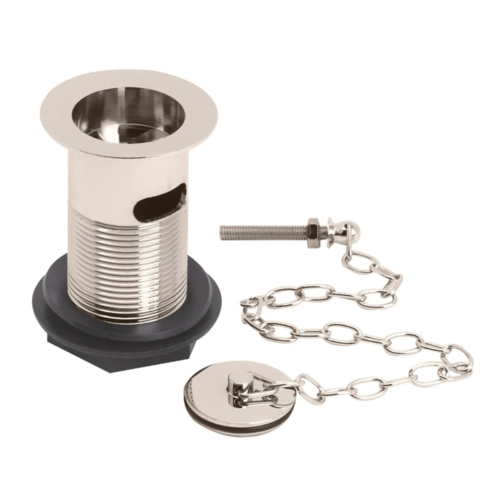 BC Designs Traditional Brass Slotted Basin Waste with Plug and Link Chain