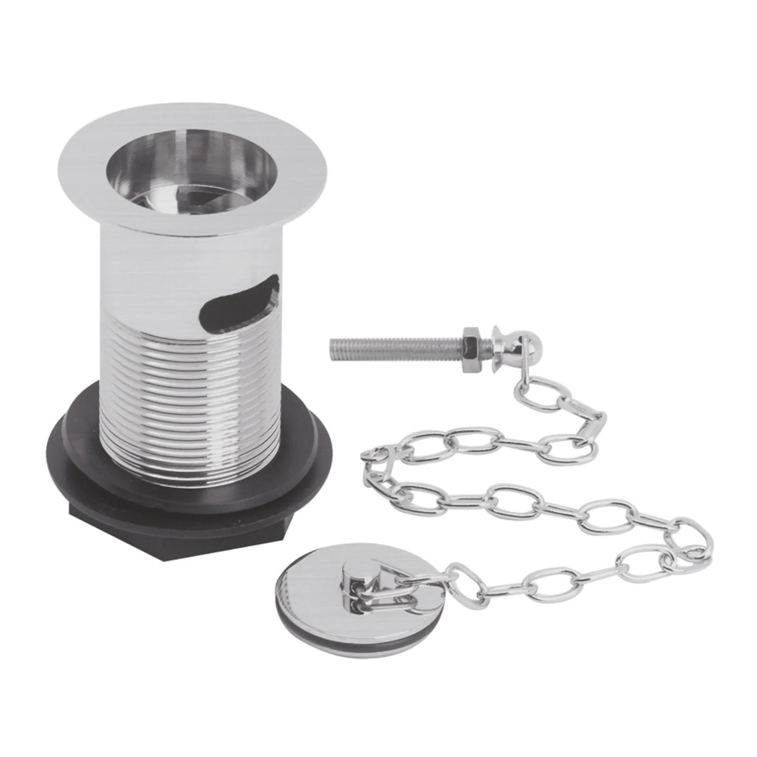 BC Designs Traditional Brass Slotted Basin Waste with Plug and Link Chain