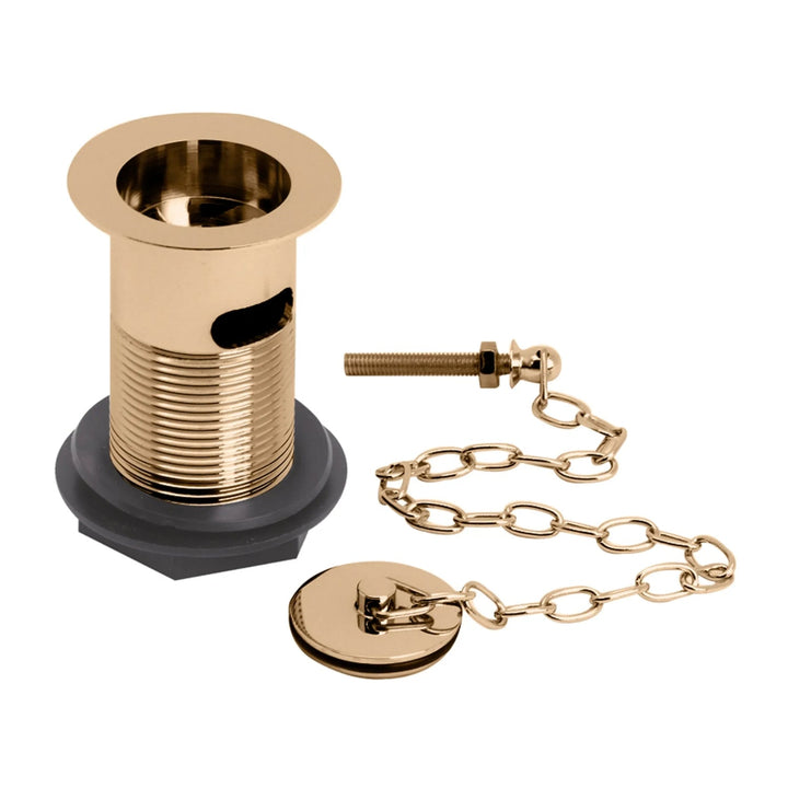 BC Designs Traditional Brass Slotted Basin Waste with Plug and Link Chain