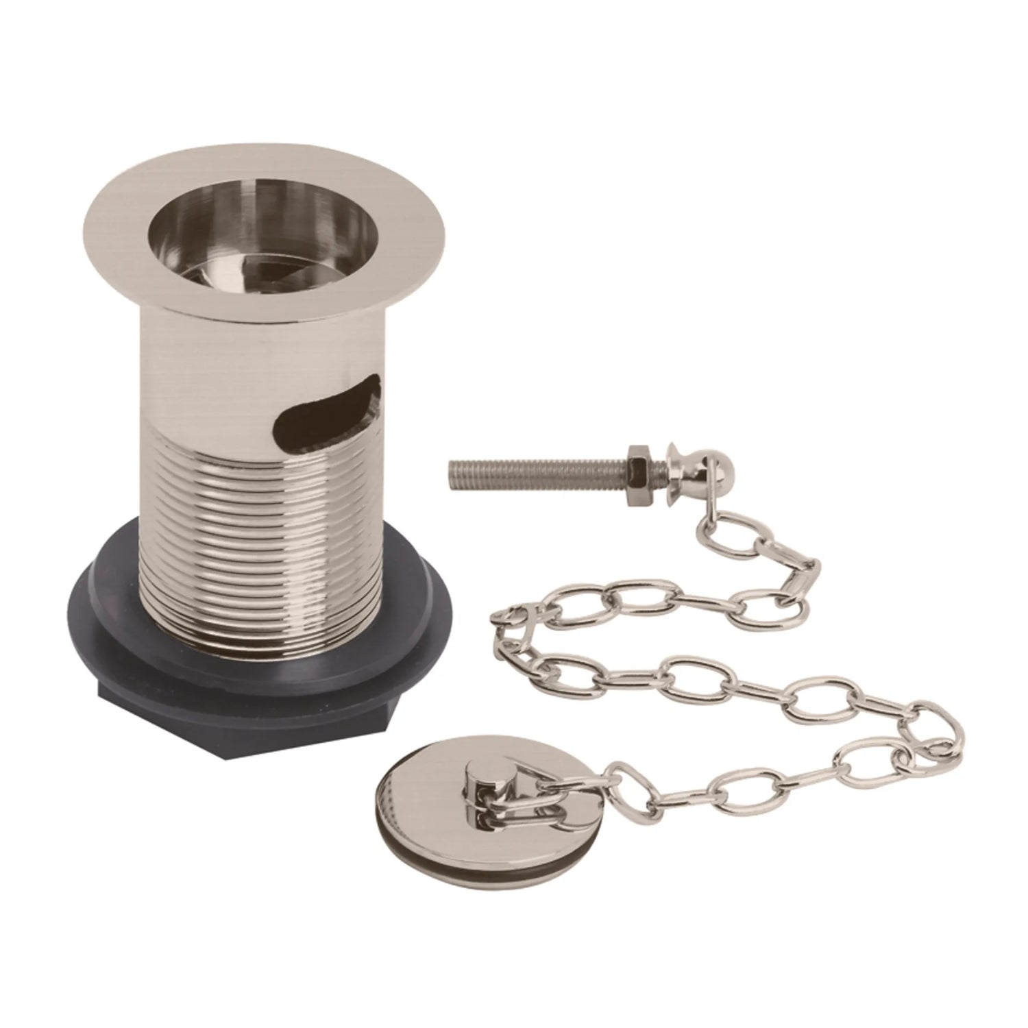 BC Designs Traditional Brass Slotted Basin Waste with Plug and Link Chain