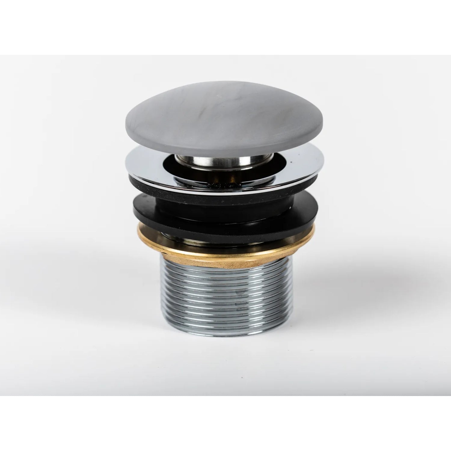 BC Designs Unslotted Brass Push Down Basin Waste