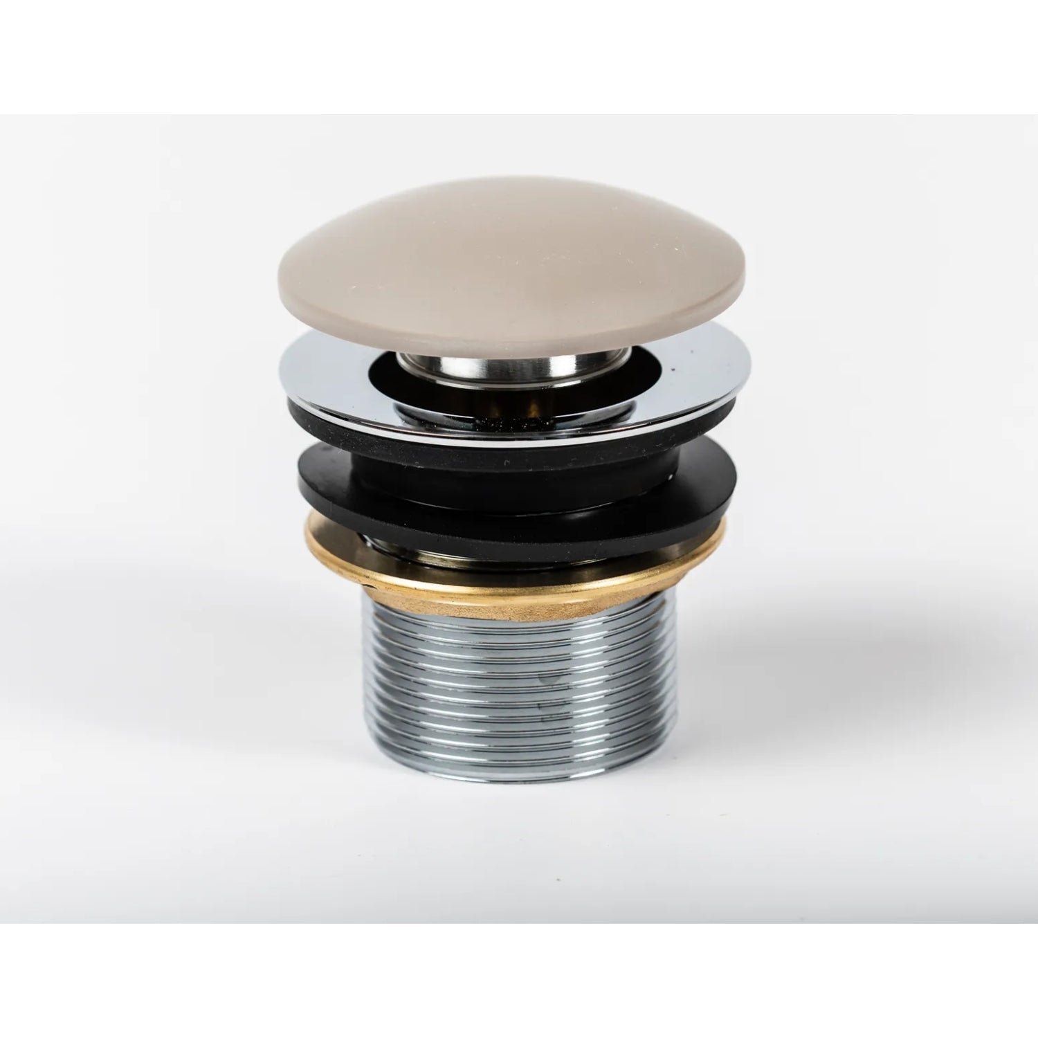 BC Designs Unslotted Brass Push Down Basin Waste