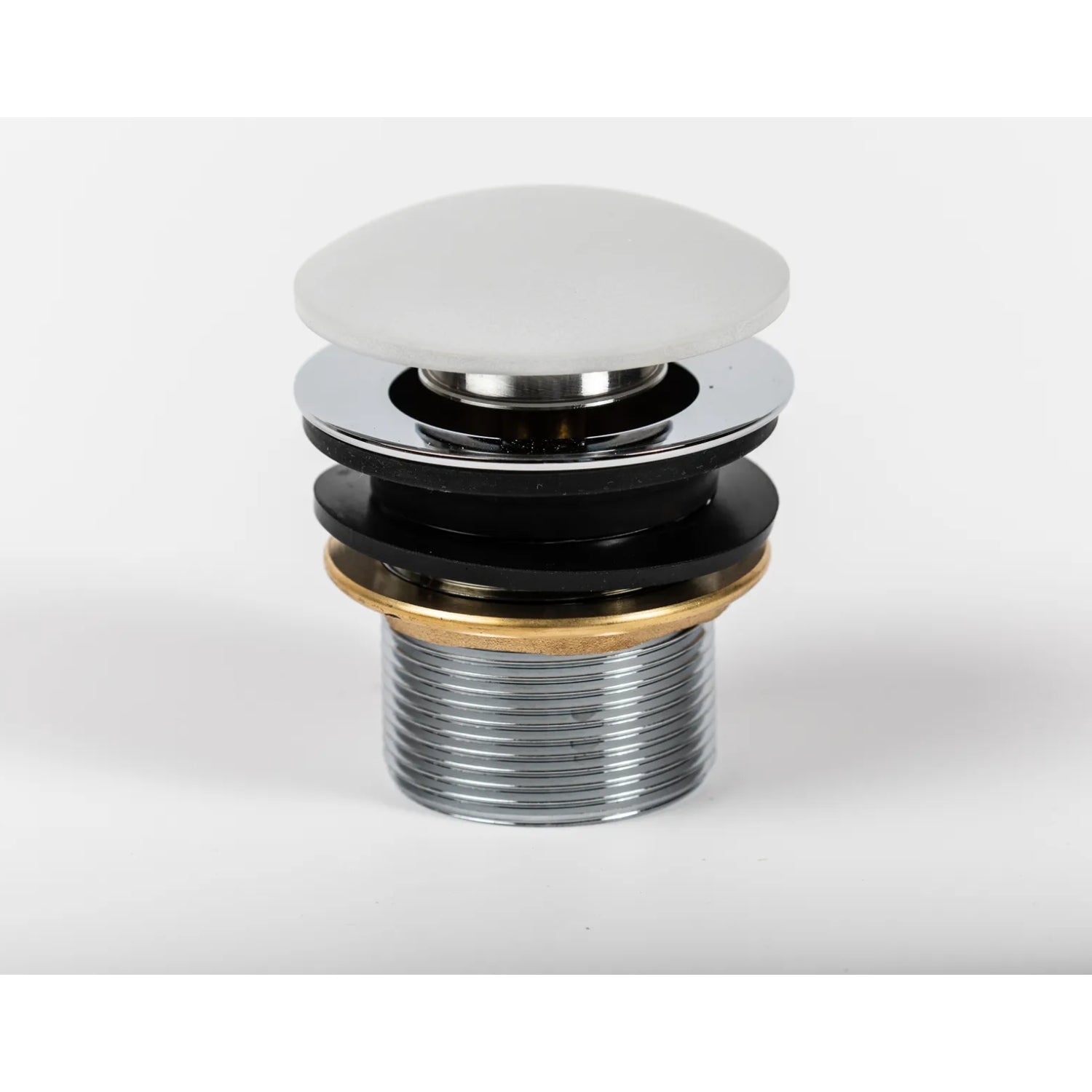 BC Designs Unslotted Brass Push Down Basin Waste