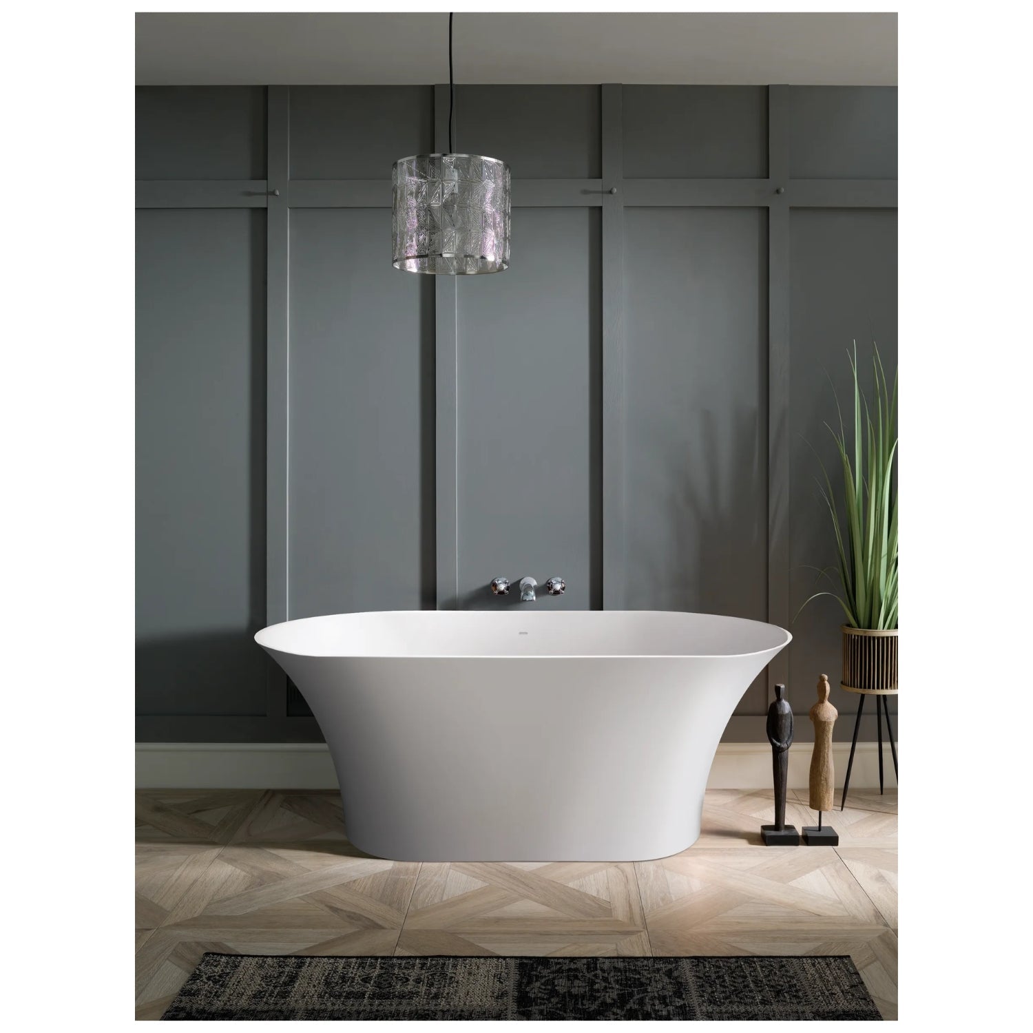 BC Designs Verdicio Cian Solid Surface Freestanding Bath - 1680mm L x 700mm W