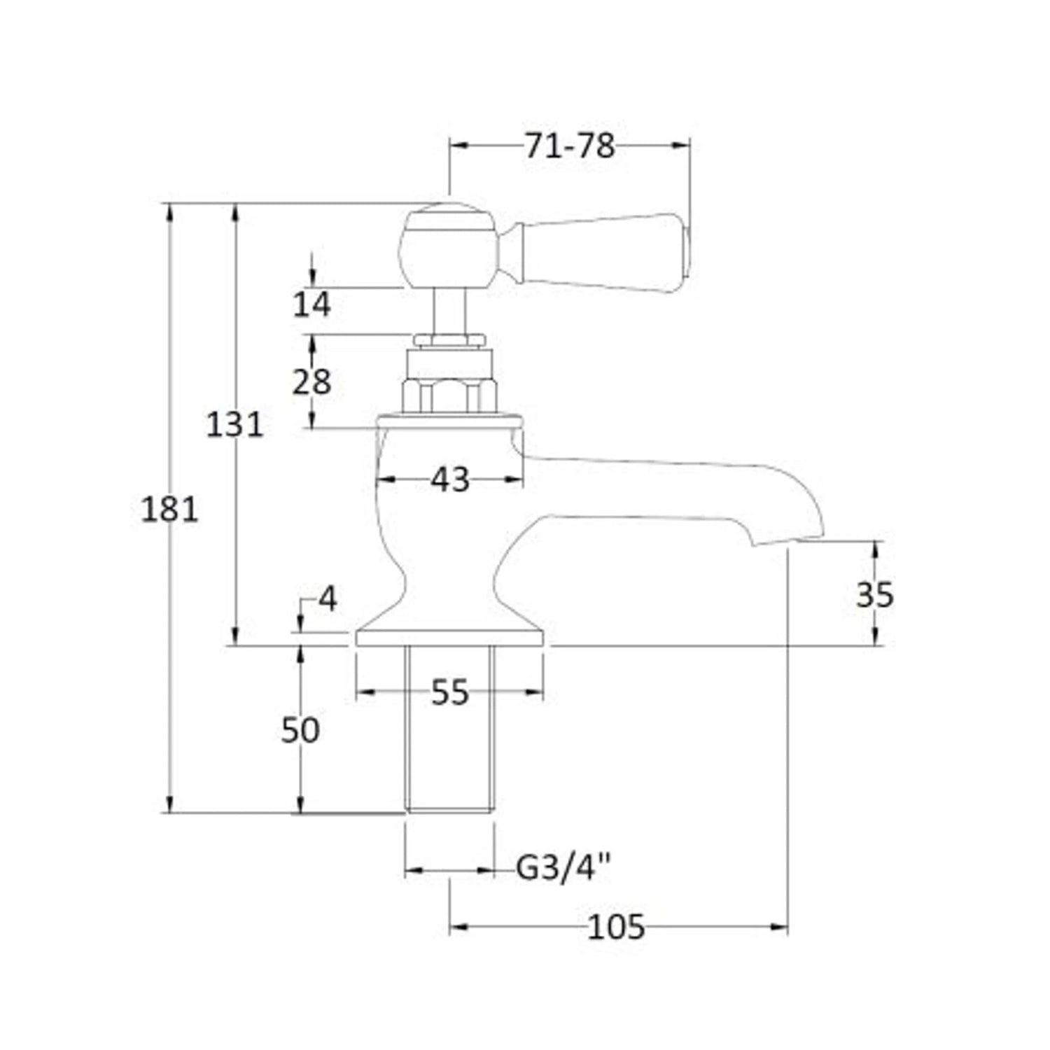 BC Designs Victrion Deck Mounted Brass Lever Bath Filler Taps, Brushed Chrome Finish
