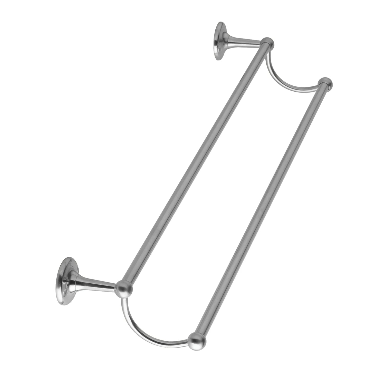 BC Designs Victrion Wall Mounted Brass Horizontal Double Towel Rail 66mm H x 666mm W, Brushed Chrome
