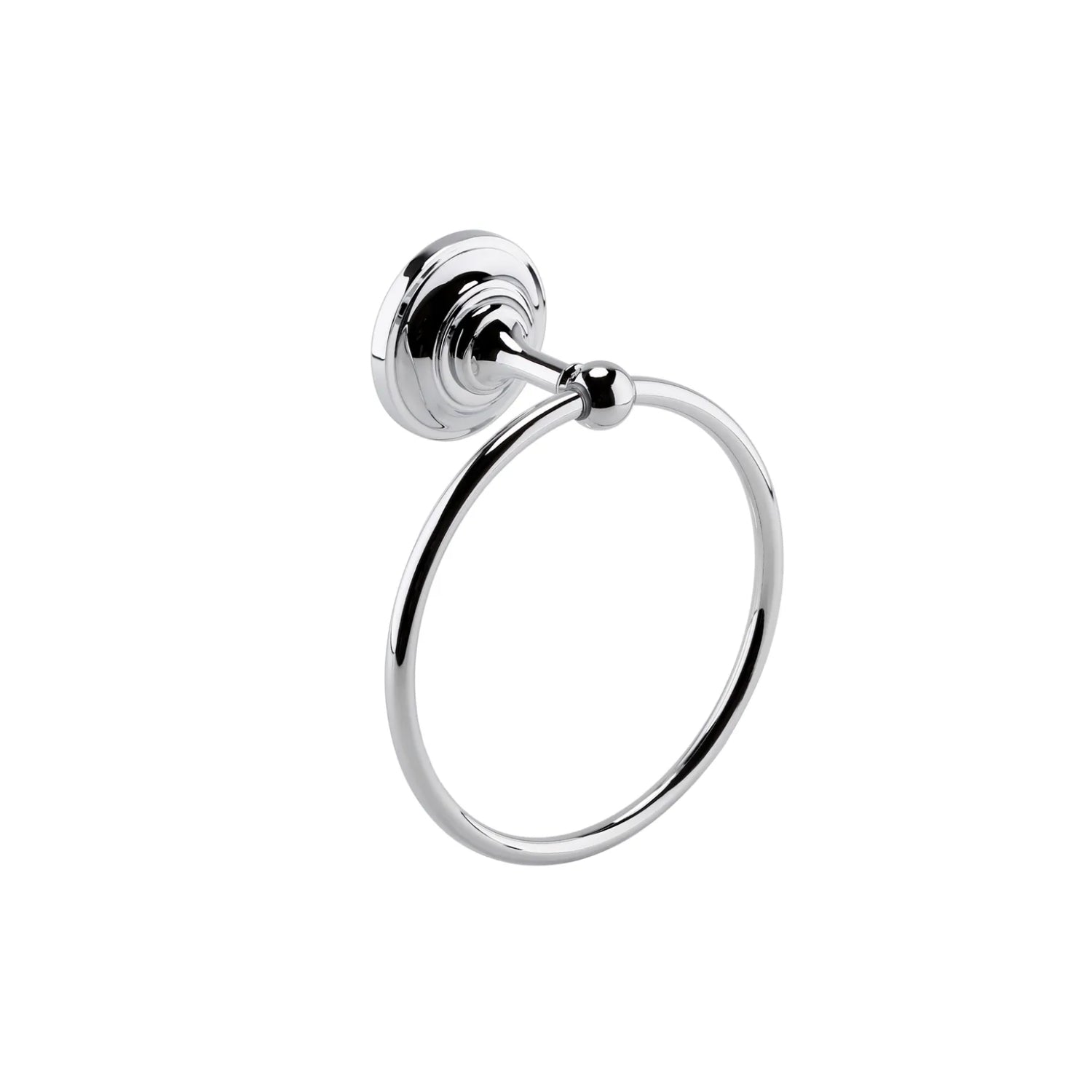 BC Designs Victrion Wall Mounted Brass Round Towel Ring 182mm H x 155mm W, Brushed Chrome