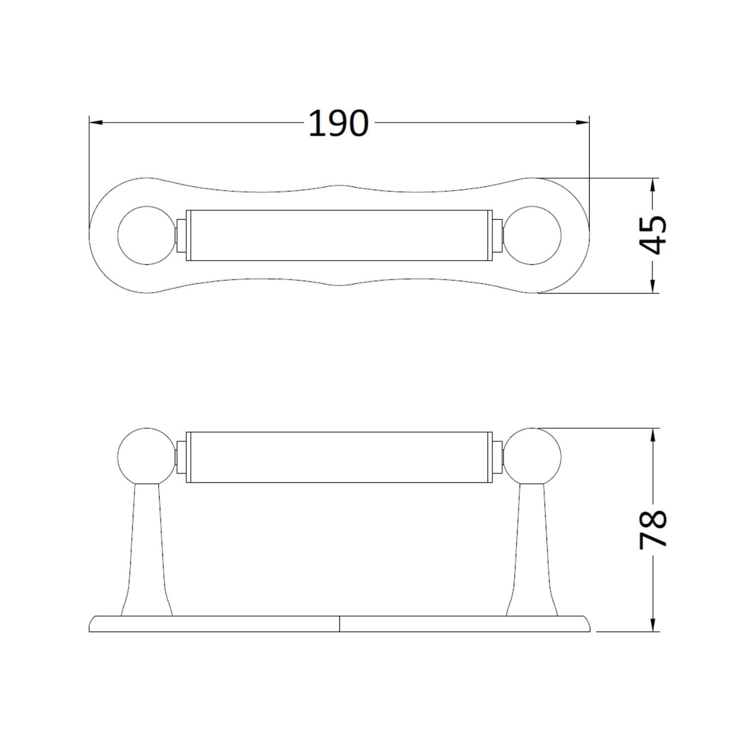 BC Designs Victrion Wall Mounted Dog Bone Brass Toilet Roll Holder, Brushed Chrome