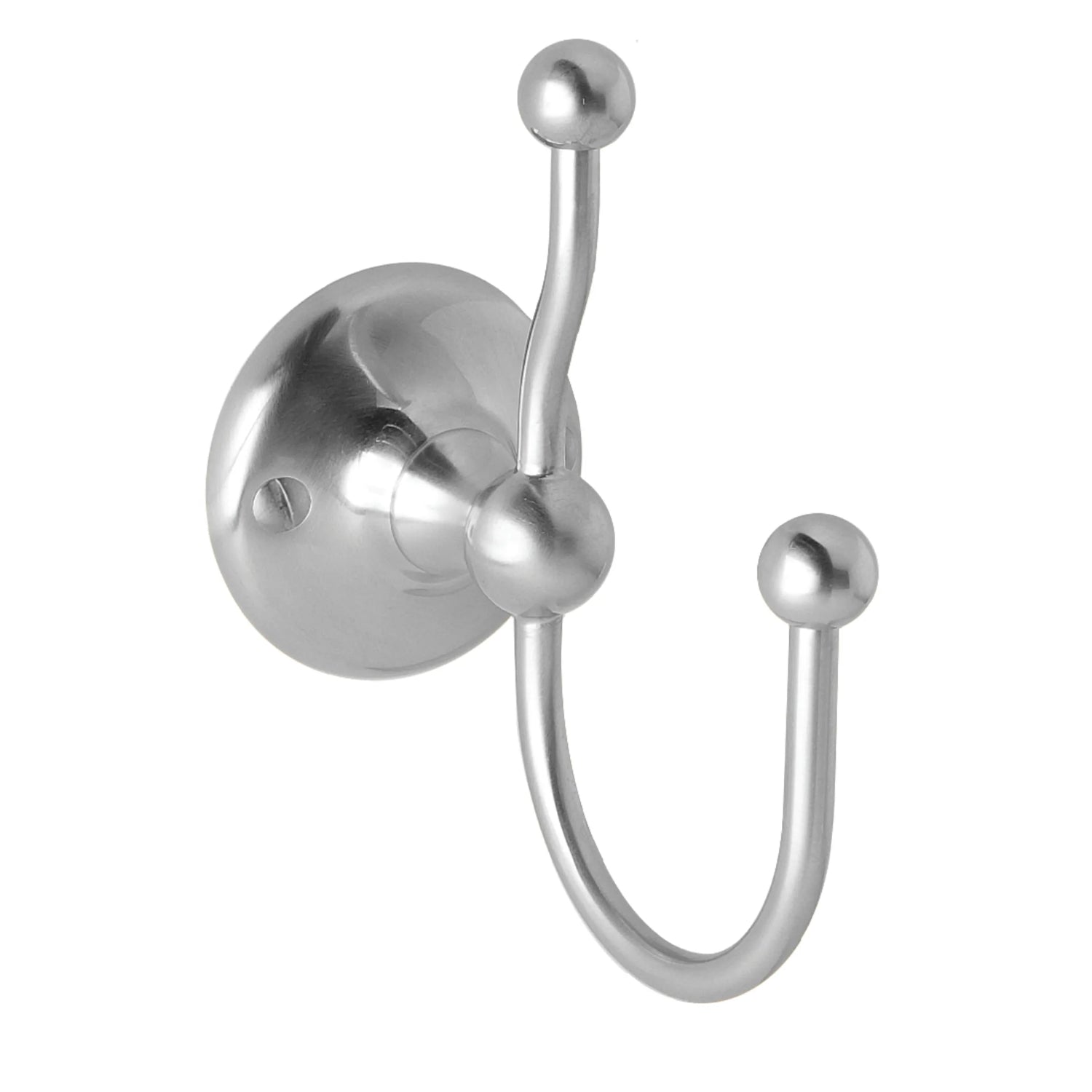 BC Designs Victrion Wall Mounted Traditional Brass Double Robe Hook, Brushed Chrome Finish