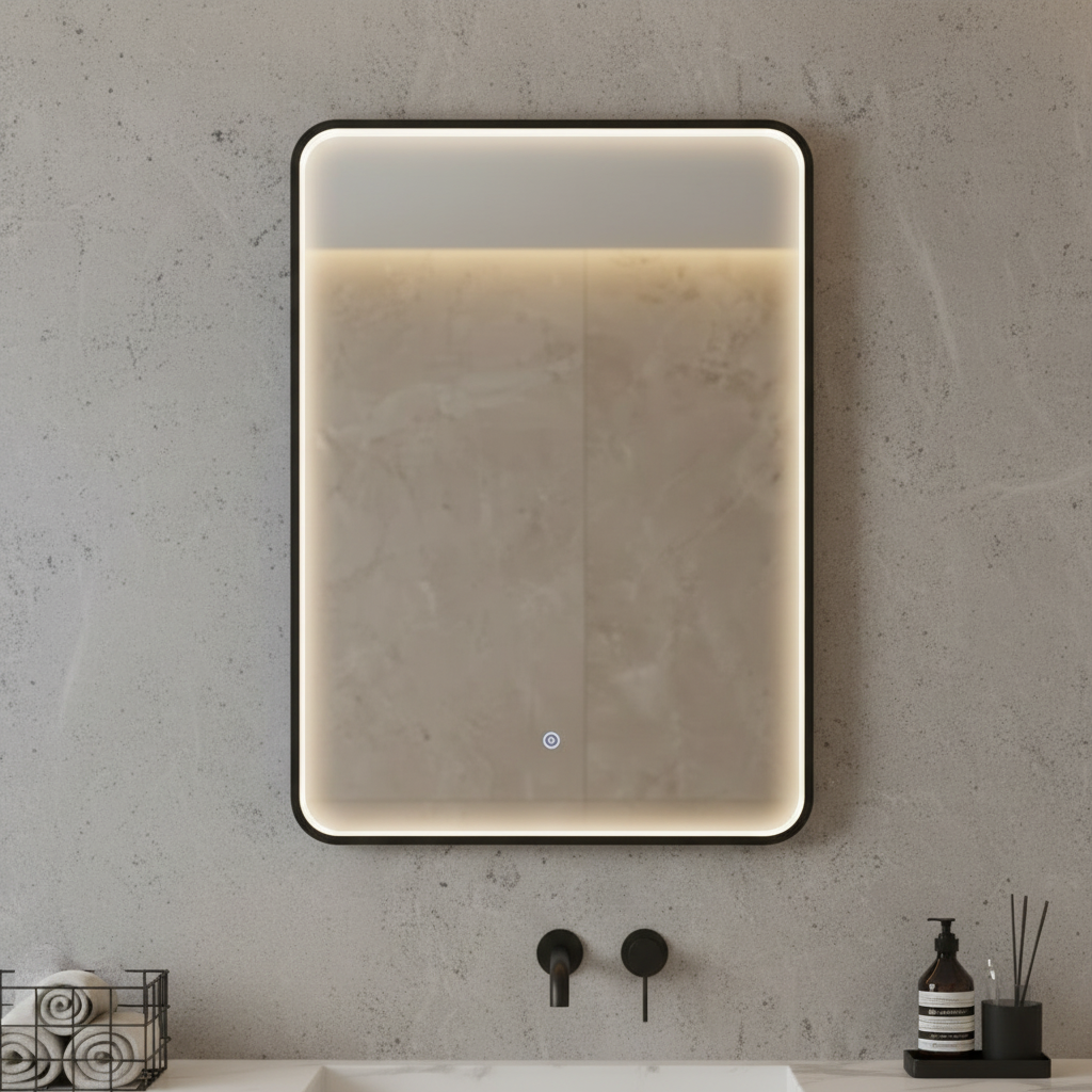 Black LED Mirror Close-Up