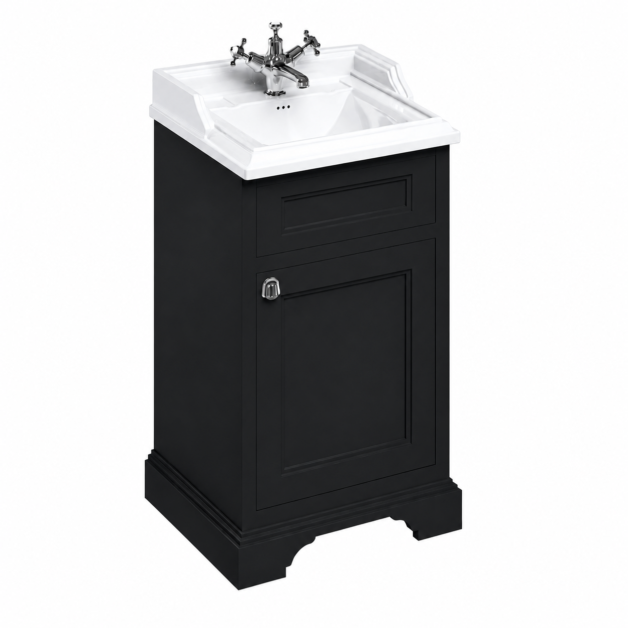 Burlington - Freestanding 50cm Basin Unit with Door - Matt White