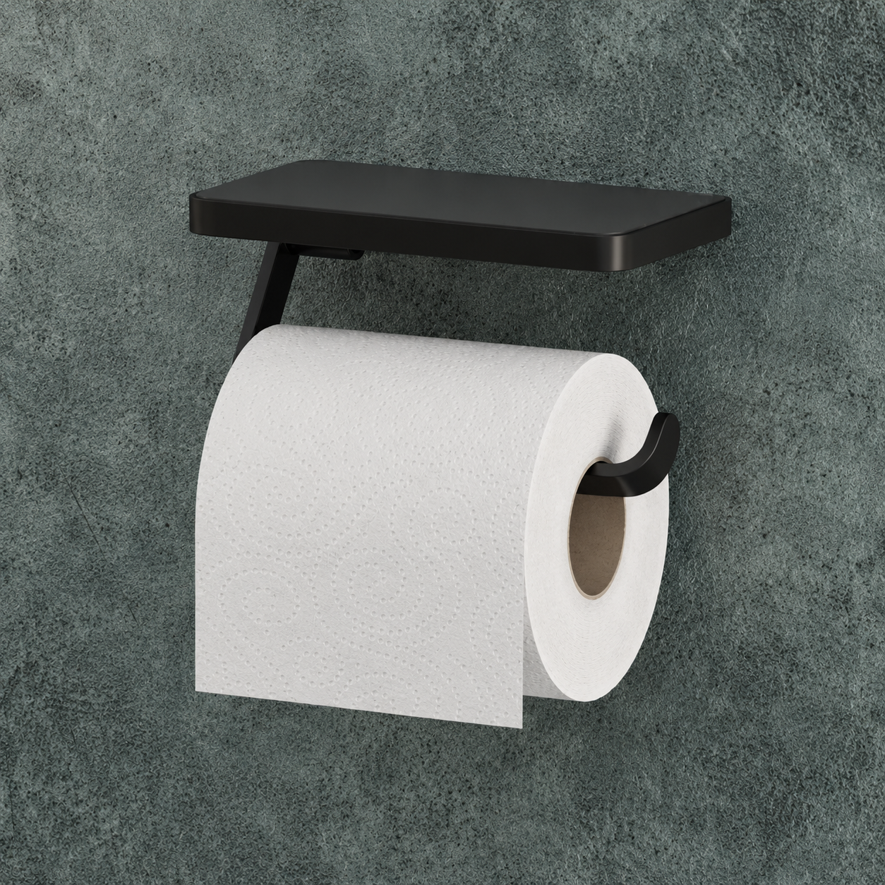 Hib - Toilet Roll Holder with Shelf & Anti-slip Mat - Brushed Brass