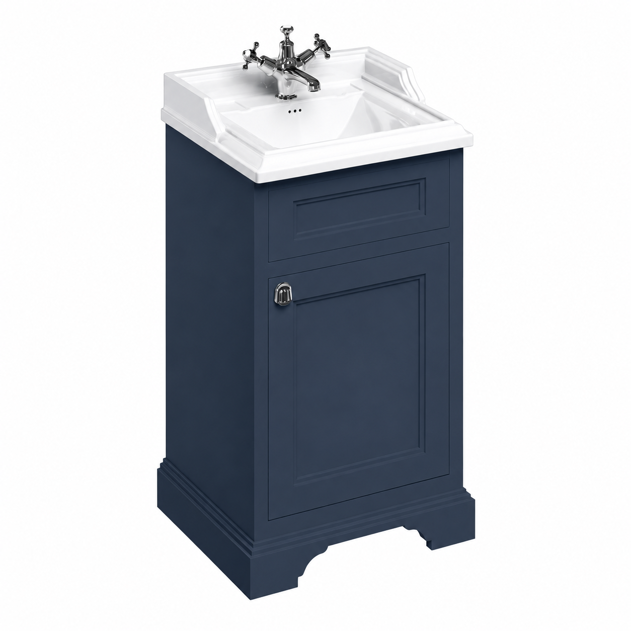Burlington - Freestanding 50cm Basin Unit with Door - Matt White