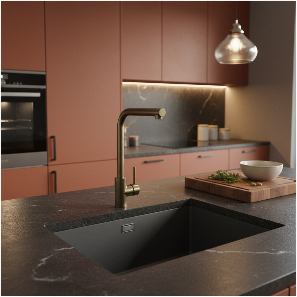 Bronze Tap in Kitchen Setting