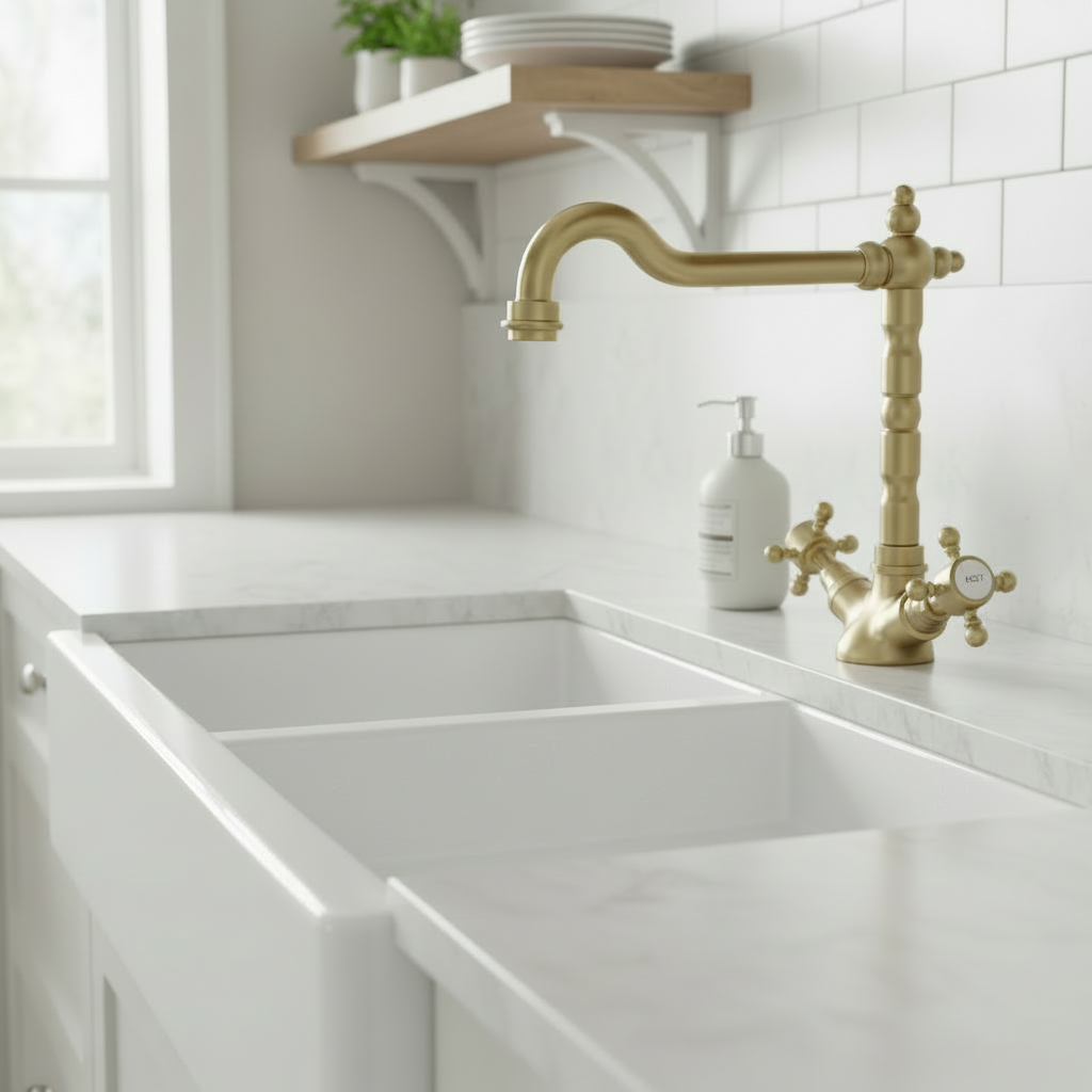 Brushed Brass Tap - Dry Sink