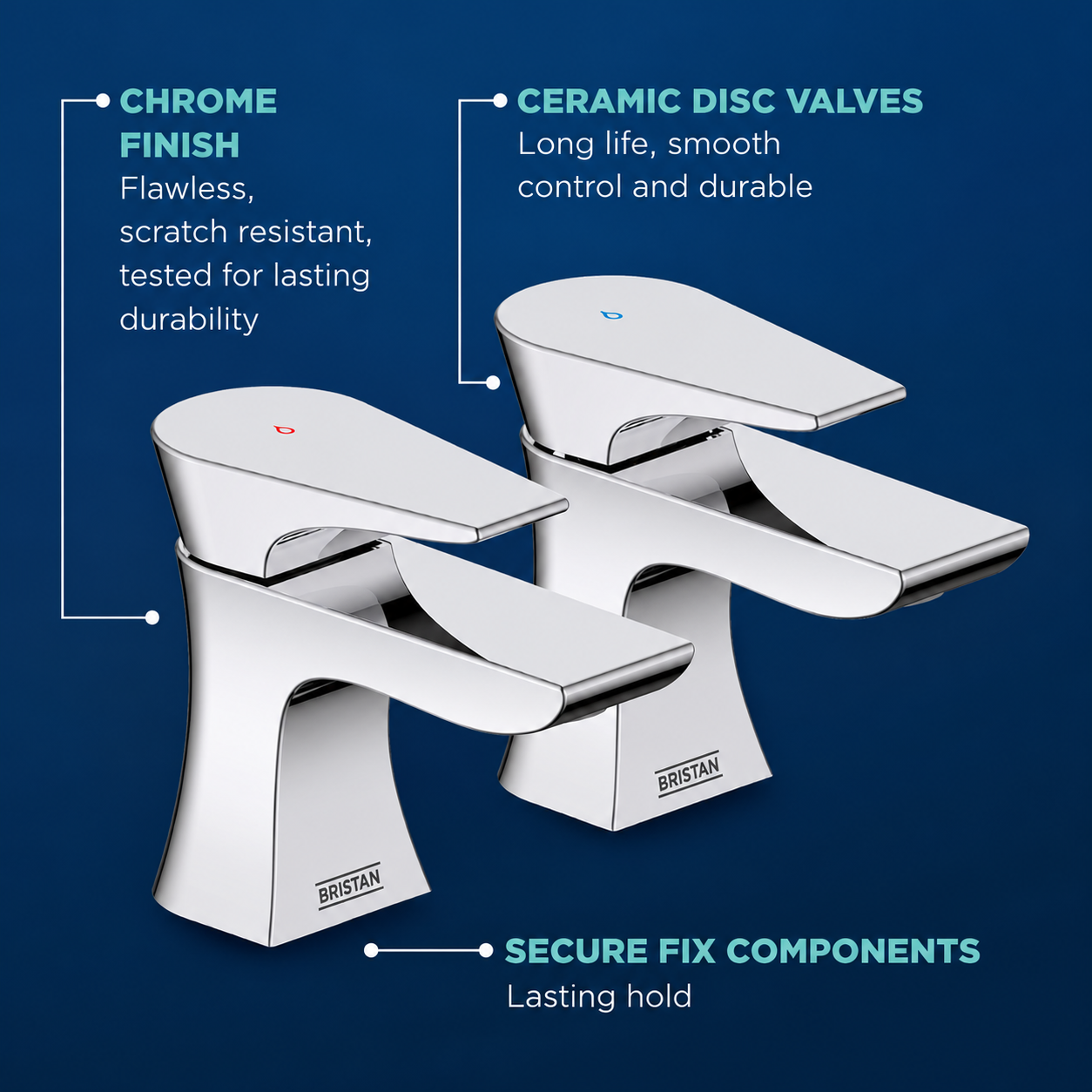 Bristan - Hourglass Bath Tap Pair - Chrome