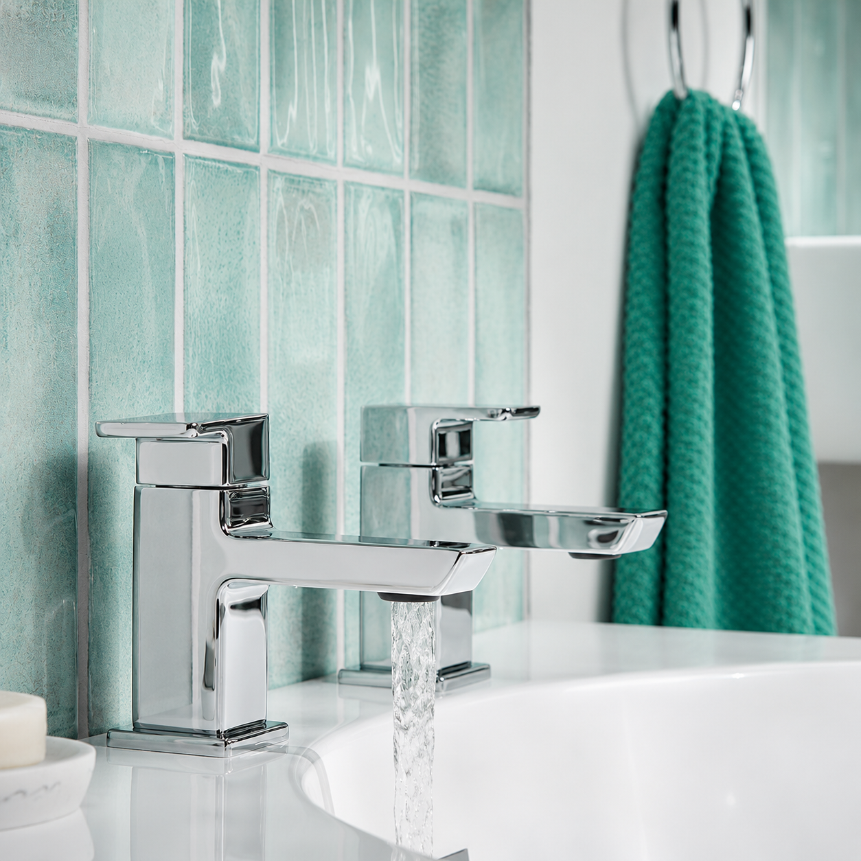 Bristan - Cobalt Square Bath Tap Pair - Chrome