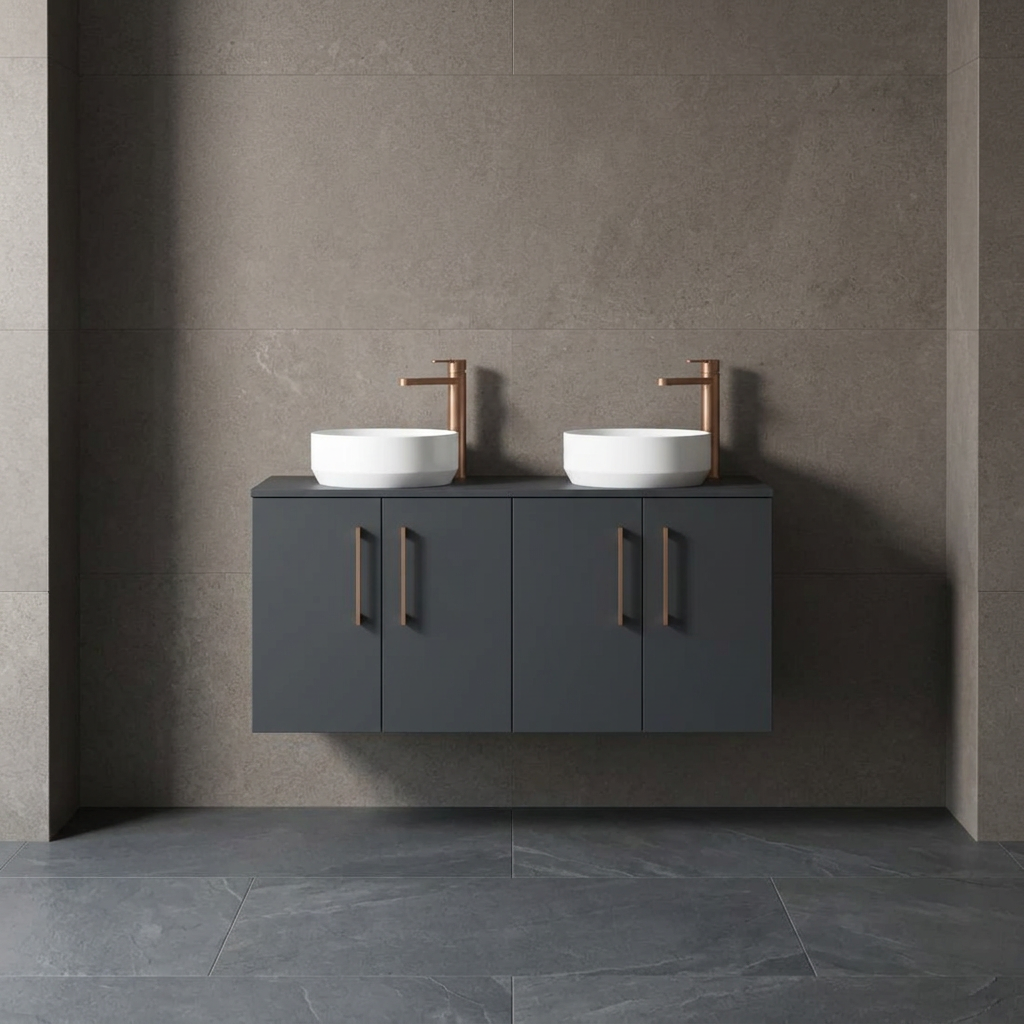 Arno 1200mm Soft Black 2 Door Wall-Hung Vanity Unit (view 2)