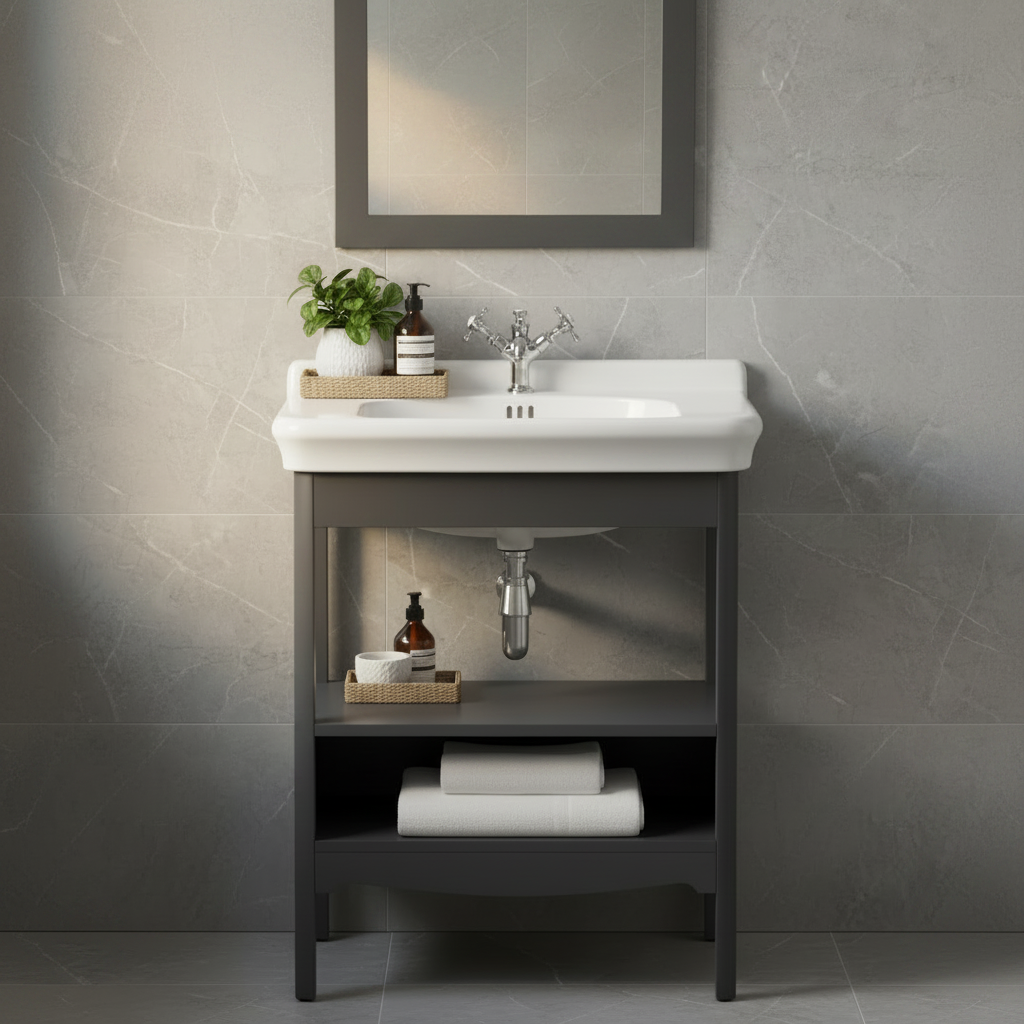Charcoal Vanity Unit with Mirror 1:1