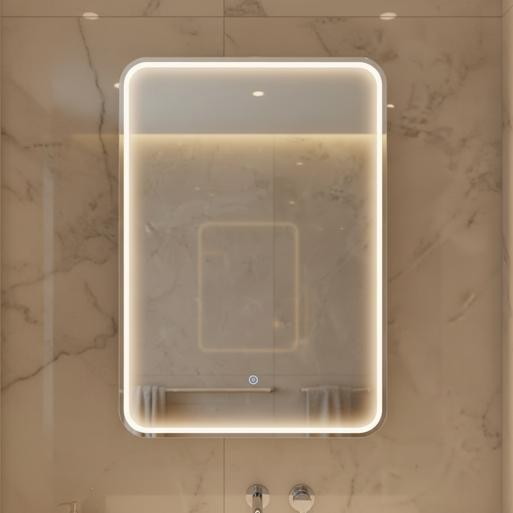 Chrome LED Mirror Close-Up
