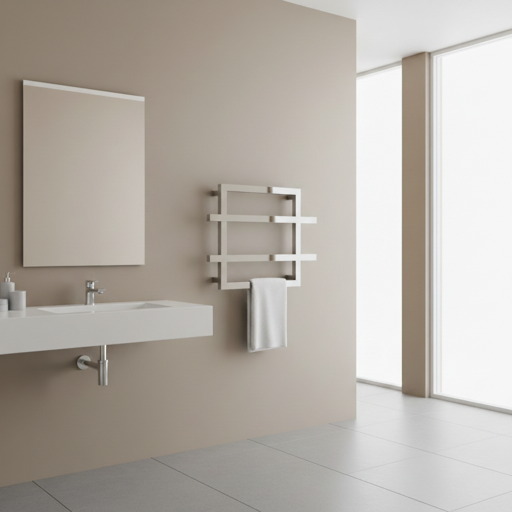 Chrome towel rail with correct proportions