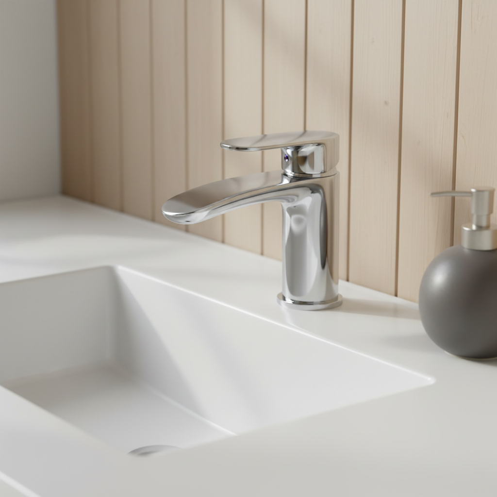 Chrome waterfall tap lifestyle image