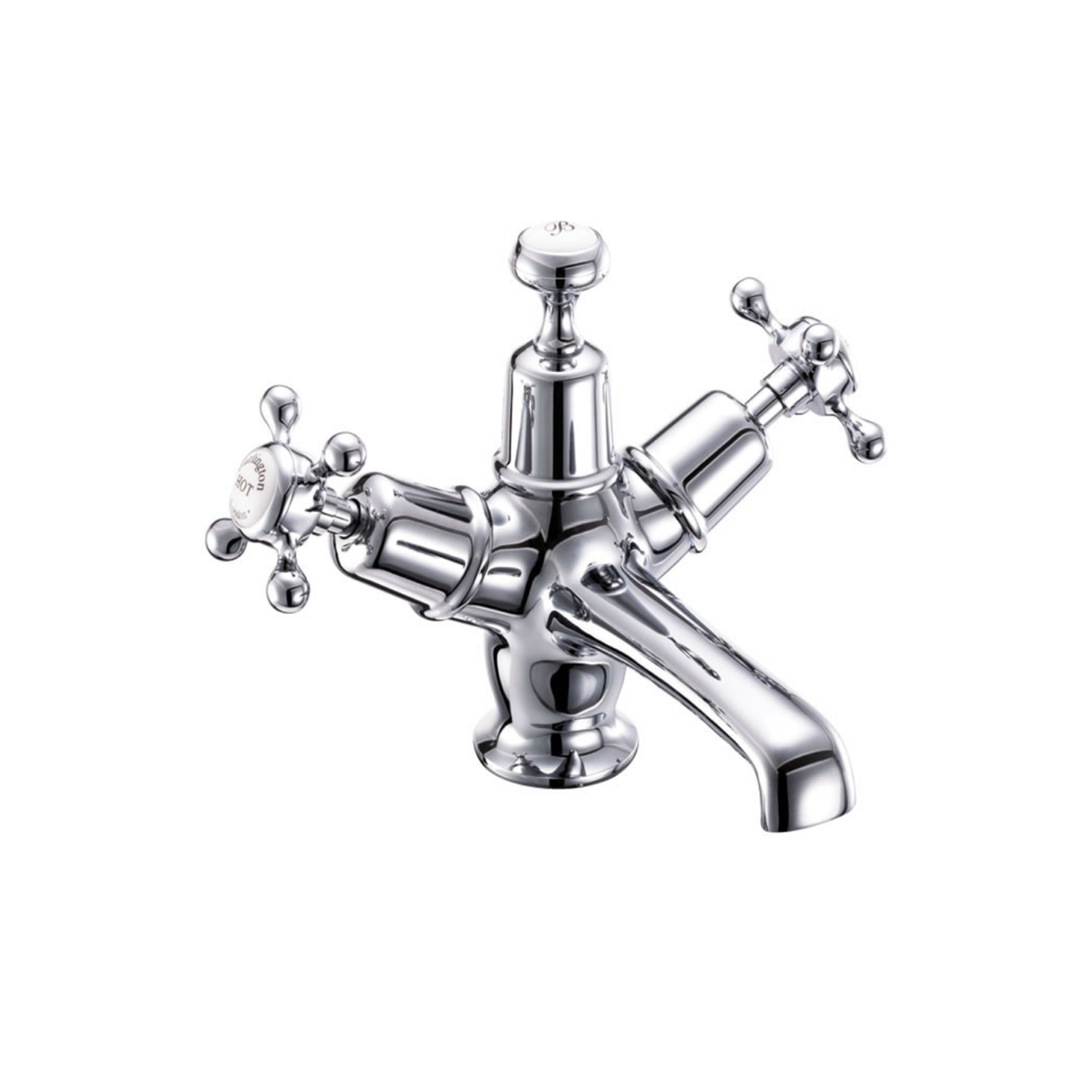 Burlington - Claremont Basin Mixer with Click-Clack Waste - Brushed Nickel