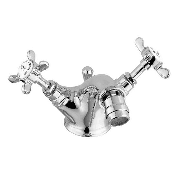 Methven Deva Coronation Brass Bidet Mixer With Pop-Up Waste Chrome