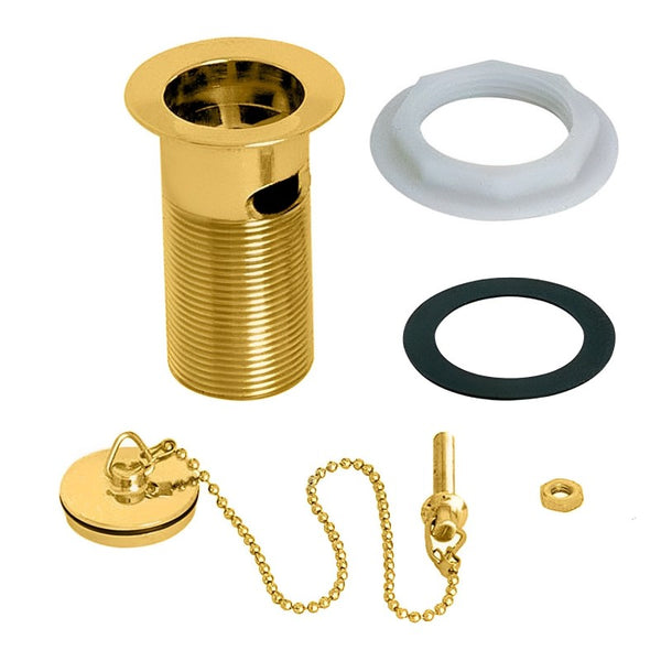 Methven Deva Slotted Basin Waste Complete Brass Plug, Gold