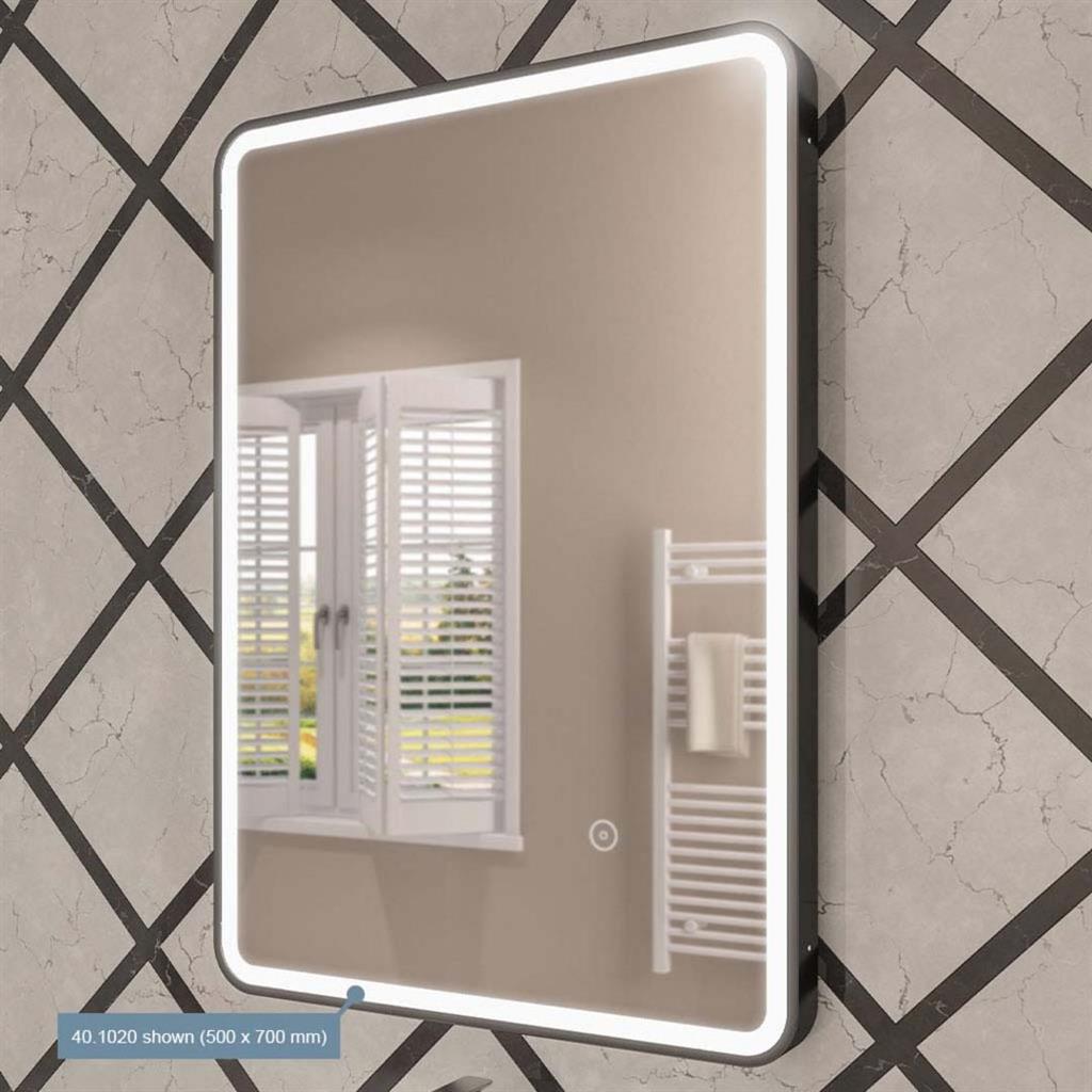 Eastbrook Arno 600x800mm LED mirror black frame
