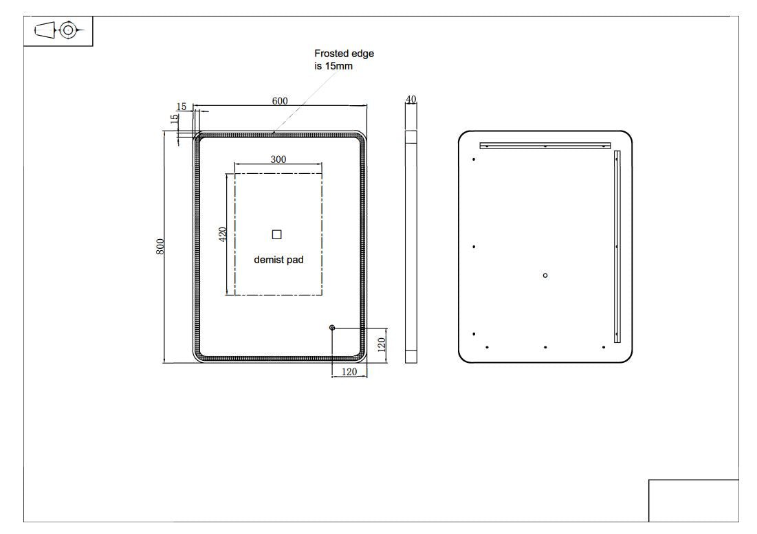 Eastbrook Arno 600x800mm LED mirror black frame