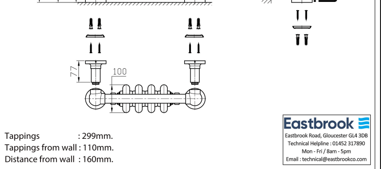 Eastbrook Avon Chrome / Gloss White Traditional Heated Towel Rails