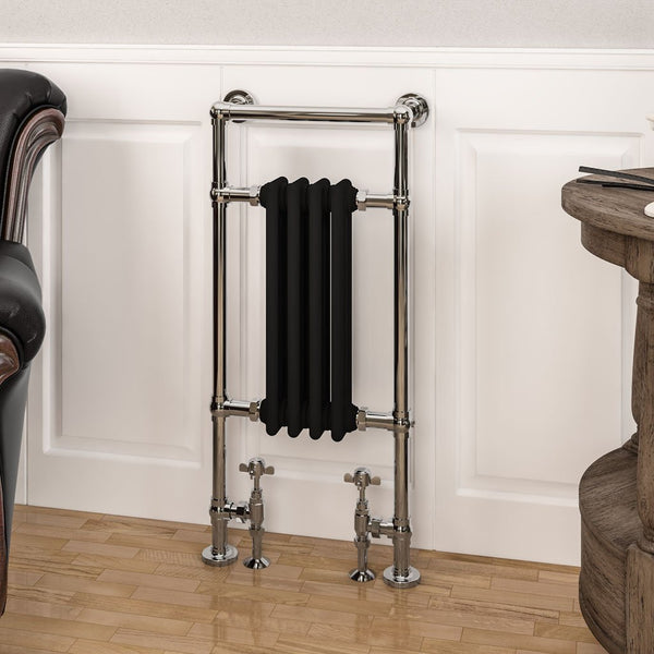 Eastbrook Avon Chrome / Matt Black Traditional Heated Towel Rails