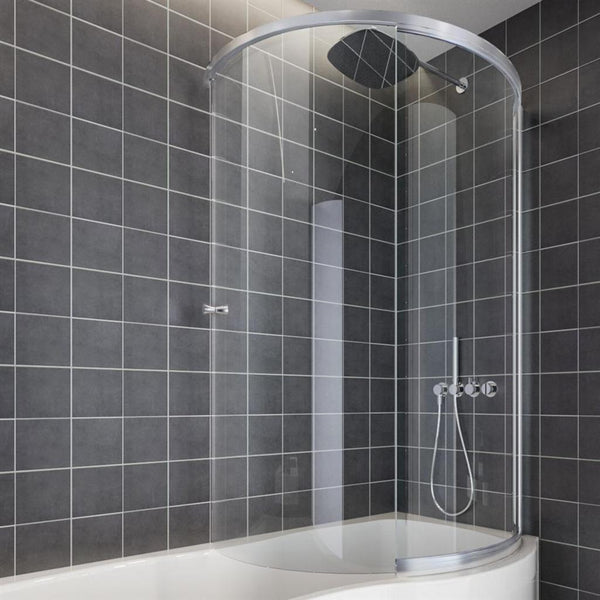 Eastbrook Beaufort Type 3 Showerbath Sliding Door Bath Screen Chrome, 6mm Glass