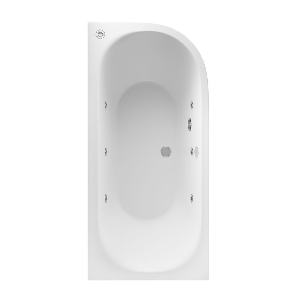 Eastbrook Beauforte Biscay 1700mm x 800mm x 440mm 6 Jet Whirlpool Bath, White