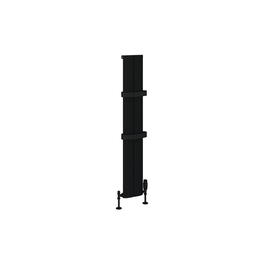 Eastbrook Berlini Matt Black Vertical Aluminium Radiators