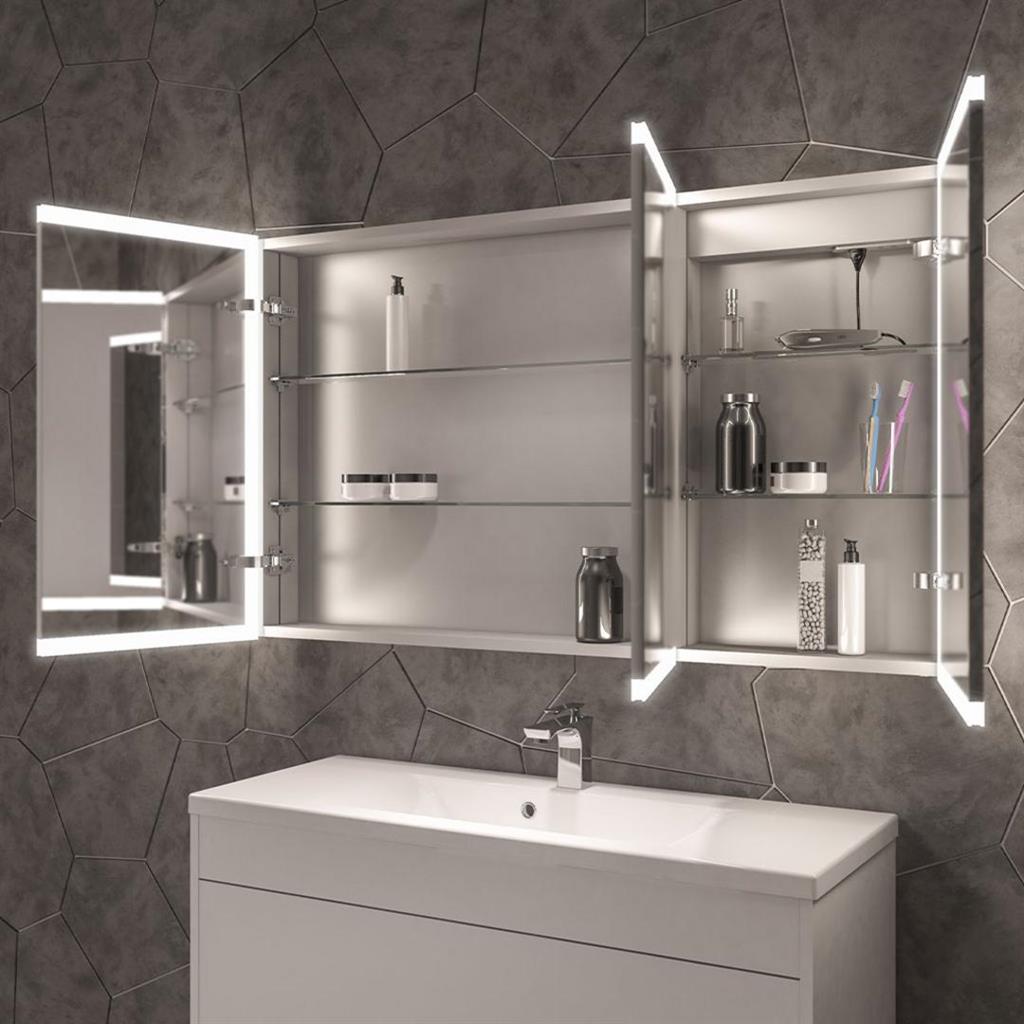 Eastbrook Cassio 1200x700mm 3 door LED mirror