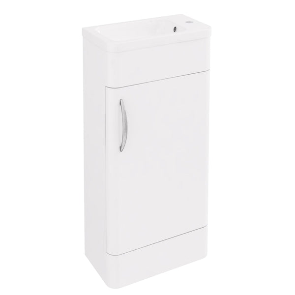 Eastbrook Cavone Modern Luxurious Curved Single Door Base Unit 40cm, High Gloss White