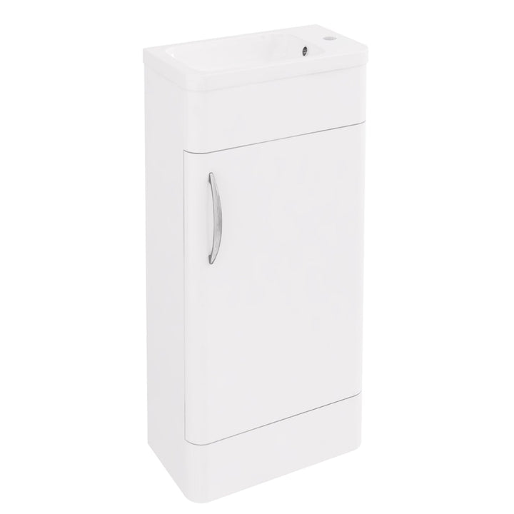 Eastbrook Cavone Modern Luxurious Curved Single Door Base Unit 40cm, High Gloss White