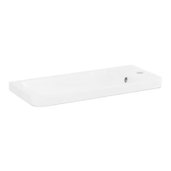 Eastbrook Cavone Modern Luxurious Curved Single Door Cloakroom Basin 50cm, Gloss White
