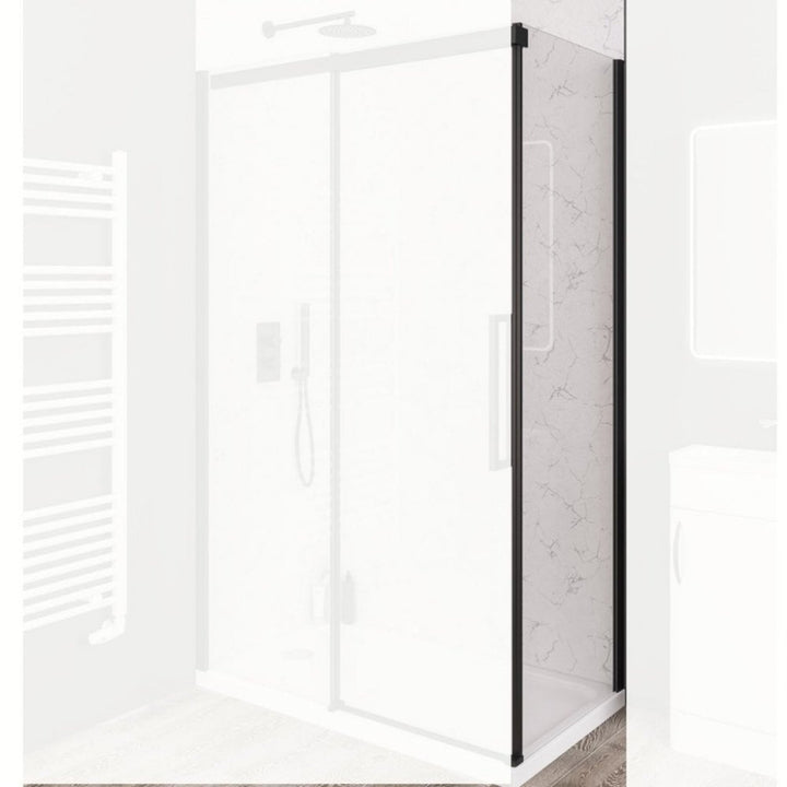 Eastbrook Corniche 2000 8mm Glass Easy Clean Side Panel, 2000mm x 900mm - Chrome
