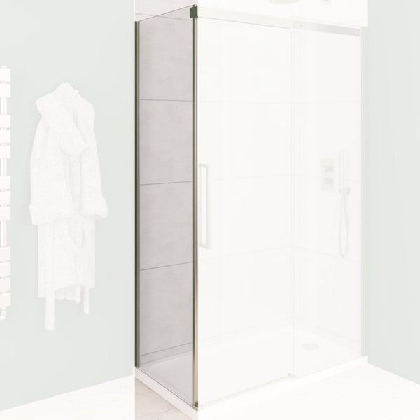 Eastbrook Corniche 2000 8mm Side Panel, 2000mm x 760mm - Brushed Brass