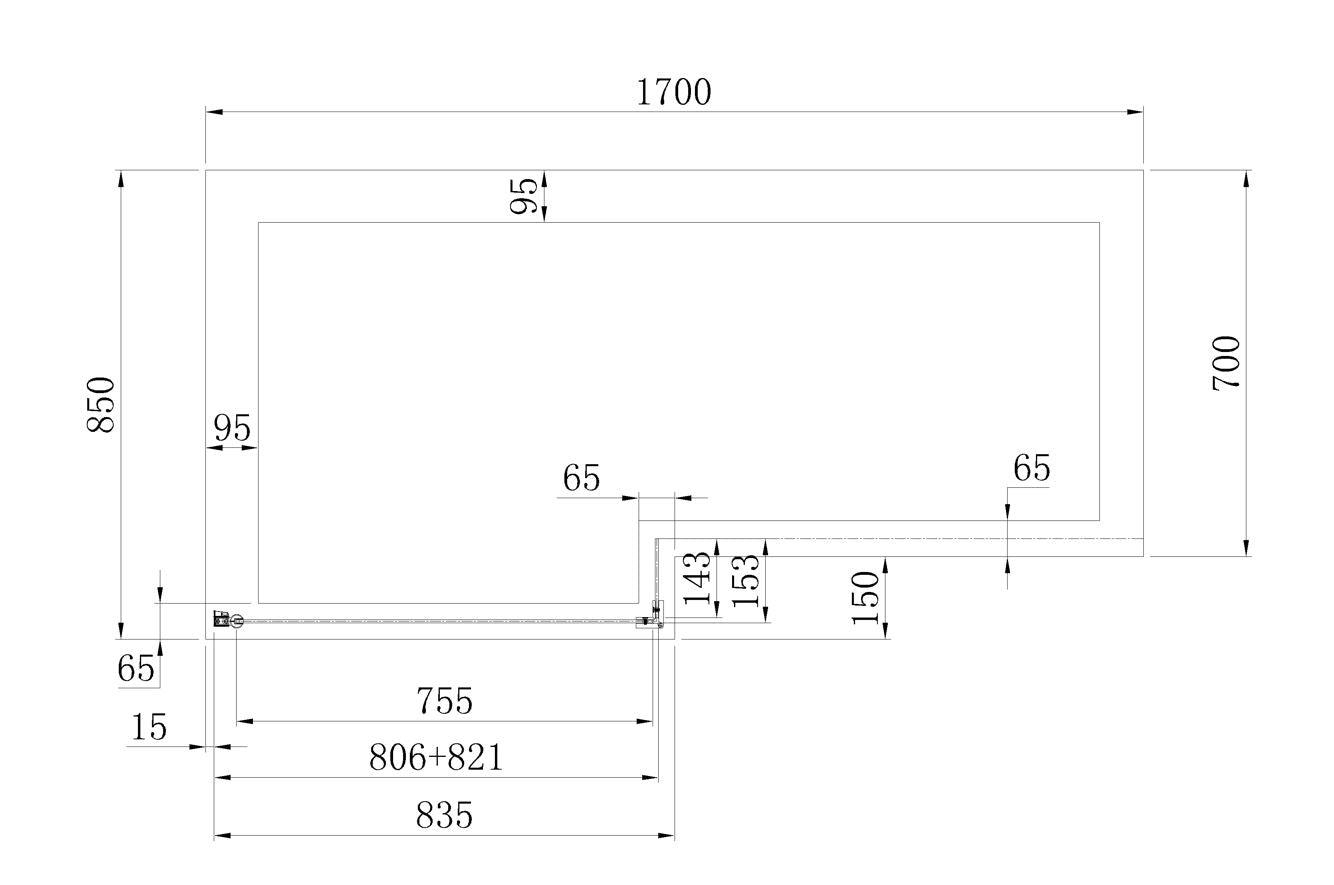 Eastbrook Designer L - Shape Left - Hand Bath Screen, Brushed Brass
