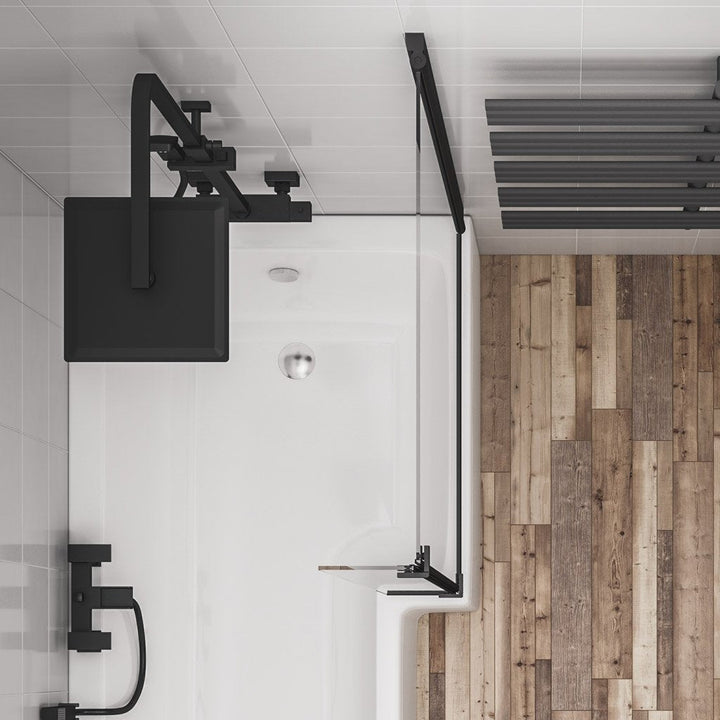 Eastbrook Designer L - Shape Right - Hand Bath Screen, Matt Black