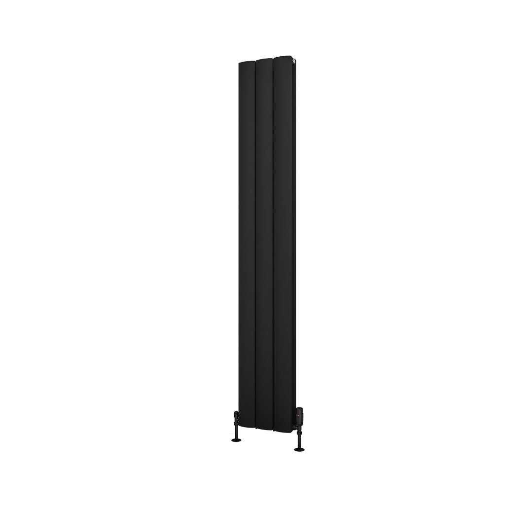 Eastbrook Guardia Matt Black Vertical Aluminium Radiators - Central Heating