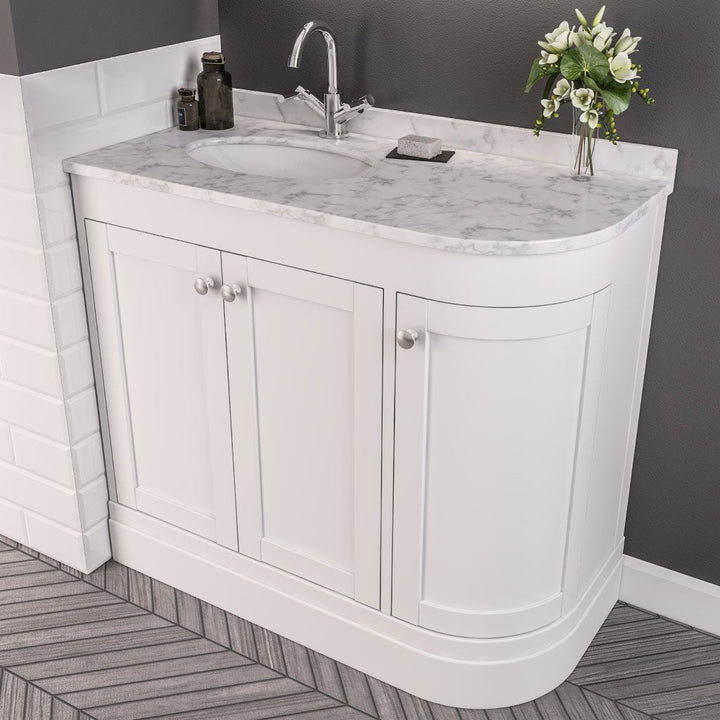 Eastbrook Hardwick Quartz Corner 90cm x 44cm LH White Inset Basin - "BASIN ONLY"