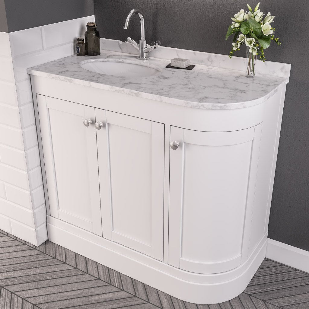 Eastbrook Hardwick Quartz Corner 90cm x 44cm RH White Inset Basin - "BASIN ONLY"